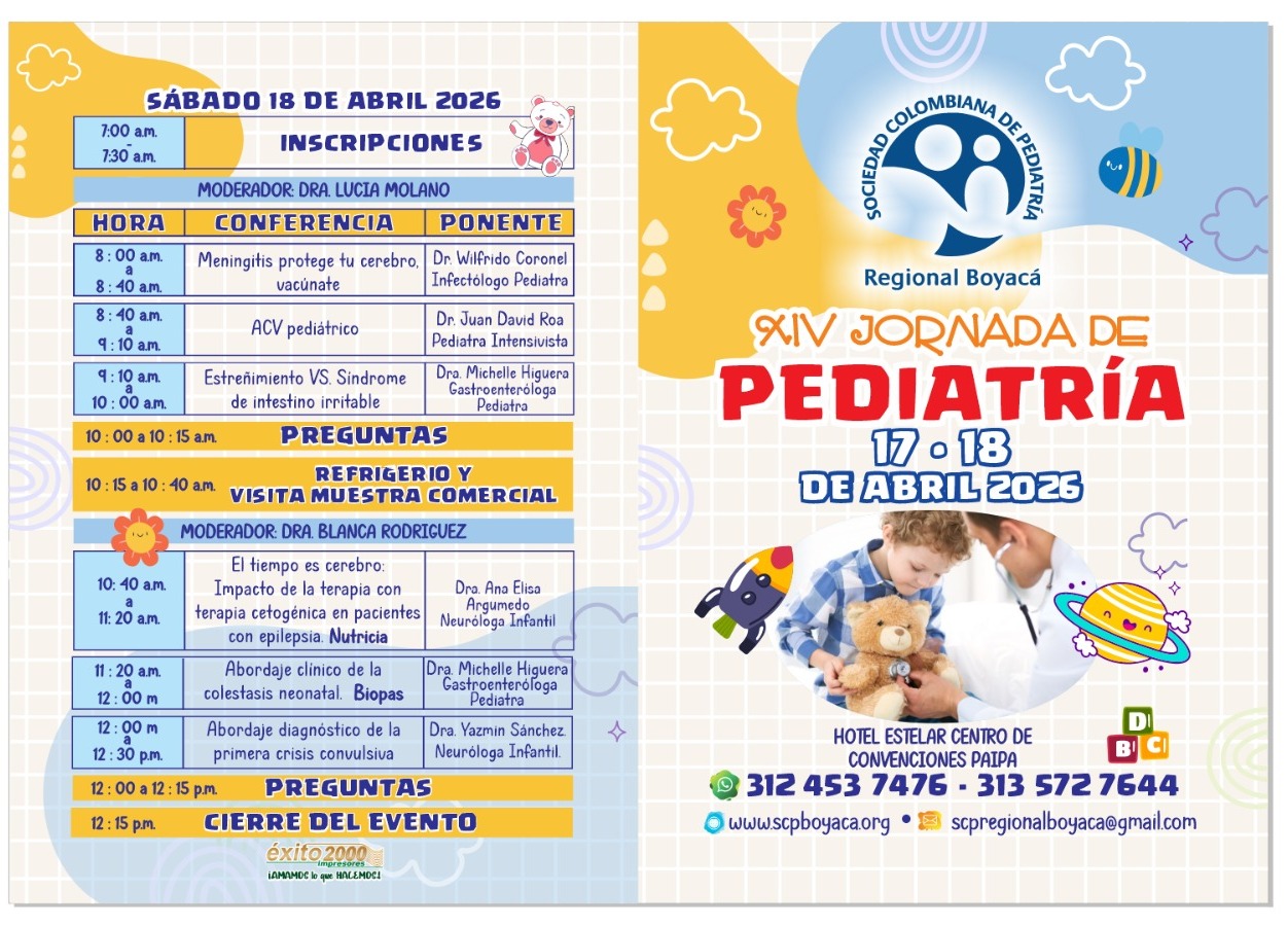 Programa del día sábado 18 de abril de las Jornadas de Pediatria 2026